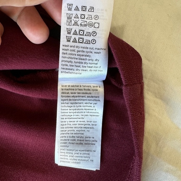 Calvin Klein Men's Burgundy Shawl Collar‎ Long Sleeve Sweatshirt Size Large - Picture 8 of 16